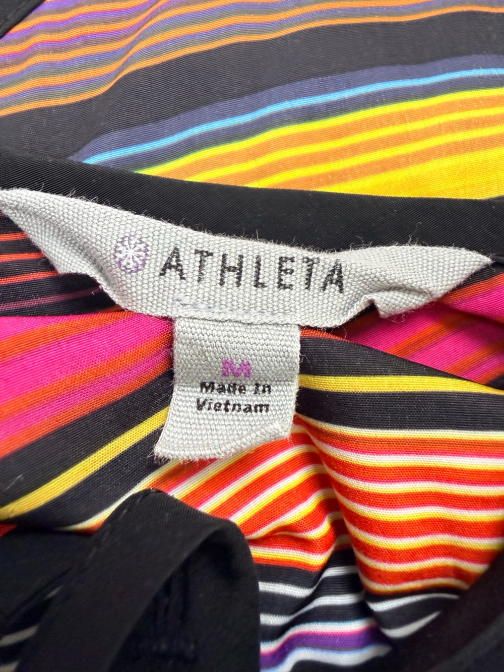 Athleta Striped‎ Midi Casual Dress Women's M Multicolor Resort Sleeveless Beach - Picture 5 of 10